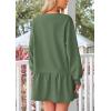 imagePRETTYGARDEN Womens Patchwork Sweatshirt Dress 2025 Fall Casual Long Sleeve Crewneck Pullover Cute Babydoll Mini DressesGreen