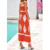imagePRETTYGARDEN Womens Summer Boho Maxi Dress 2025 Casual Sleeveless Square Neck Floral Aline Smocked Beach Dresses with PocketsFloral Brick Red White