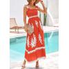 imagePRETTYGARDEN Womens Summer Boho Maxi Dress 2025 Casual Sleeveless Square Neck Floral Aline Smocked Beach Dresses with PocketsFloral Brick Red White