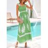 imagePRETTYGARDEN Womens Summer Boho Maxi Dress 2025 Casual Sleeveless Square Neck Floral Aline Smocked Beach Dresses with PocketsFloral Green White