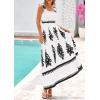 imagePRETTYGARDEN Womens Summer Boho Maxi Dress 2025 Casual Sleeveless Square Neck Floral Aline Smocked Beach Dresses with PocketsFloral White Black