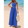 imagePRETTYGARDEN Womens Summer Casual Scoop Neck Sleeveless Long Dresses Tank Top Patchwork Aline Swing Maxi Dress with PocketsBlue