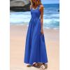 imagePRETTYGARDEN Womens Summer Casual Scoop Neck Sleeveless Long Dresses Tank Top Patchwork Aline Swing Maxi Dress with PocketsBlue