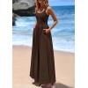 imagePRETTYGARDEN Womens Summer Casual Scoop Neck Sleeveless Long Dresses Tank Top Patchwork Aline Swing Maxi Dress with PocketsDark Coffee