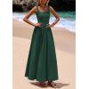 imagePRETTYGARDEN Womens Summer Casual Scoop Neck Sleeveless Long Dresses Tank Top Patchwork Aline Swing Maxi Dress with PocketsDark Green
