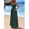 imagePRETTYGARDEN Womens Summer Casual Scoop Neck Sleeveless Long Dresses Tank Top Patchwork Aline Swing Maxi Dress with PocketsDark Green