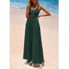 imagePRETTYGARDEN Womens Summer Casual Scoop Neck Sleeveless Long Dresses Tank Top Patchwork Aline Swing Maxi Dress with PocketsDark Green