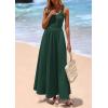 imagePRETTYGARDEN Womens Summer Casual Scoop Neck Sleeveless Long Dresses Tank Top Patchwork Aline Swing Maxi Dress with PocketsDark Green