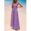 imagePRETTYGARDEN Womens Summer Casual Scoop Neck Sleeveless Long Dresses Tank Top Patchwork Aline Swing Maxi Dress with PocketsPurple