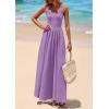 imagePRETTYGARDEN Womens Summer Casual Scoop Neck Sleeveless Long Dresses Tank Top Patchwork Aline Swing Maxi Dress with PocketsPurple