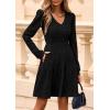 imagePRETTYGARDEN Womens Sweater Dress 2025 Fall Long Sleeve V Neck A Line Fit and Flare Ribbed Short Dresses Knit Outfits PocketsBlack