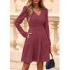 imagePRETTYGARDEN Womens Sweater Dress 2025 Fall Long Sleeve V Neck A Line Fit and Flare Ribbed Short Dresses Knit Outfits PocketsWine Red