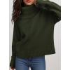 imagePRETTYGARDEN Womens Turtleneck Long Sleeve Sweater 2025 Fall Trendy Loose Fit Casual Tops Chunky Knit Pullover SweatersArmy Green
