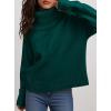 imagePRETTYGARDEN Womens Turtleneck Long Sleeve Sweater 2025 Fall Trendy Loose Fit Casual Tops Chunky Knit Pullover SweatersDark Green