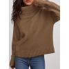 imagePRETTYGARDEN Womens Turtleneck Long Sleeve Sweater 2025 Fall Trendy Loose Fit Casual Tops Chunky Knit Pullover SweatersLight Brown