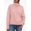 imagePRETTYGARDEN Womens Turtleneck Long Sleeve Sweater 2025 Fall Trendy Loose Fit Casual Tops Chunky Knit Pullover SweatersPink
