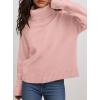 imagePRETTYGARDEN Womens Turtleneck Long Sleeve Sweater 2025 Fall Trendy Loose Fit Casual Tops Chunky Knit Pullover SweatersPink