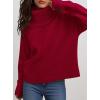 imagePRETTYGARDEN Womens Turtleneck Long Sleeve Sweater 2025 Fall Trendy Loose Fit Casual Tops Chunky Knit Pullover SweatersRed