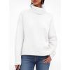 imagePRETTYGARDEN Womens Turtleneck Long Sleeve Sweater 2025 Fall Trendy Loose Fit Casual Tops Chunky Knit Pullover SweatersWhite