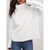 imagePRETTYGARDEN Womens Turtleneck Long Sleeve Sweater 2025 Fall Trendy Loose Fit Casual Tops Chunky Knit Pullover SweatersWhite