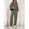 imagePRETTYGARDEN Womens Two Piece Lounge Sets 2025 Fall Airport Outfits Long Sleeve Pullover Tops Sweatpants Matching ClothingArmy Green