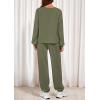 imagePRETTYGARDEN Womens Two Piece Lounge Sets 2025 Fall Airport Outfits Long Sleeve Pullover Tops Sweatpants Matching ClothingArmy Green