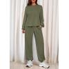 imagePRETTYGARDEN Womens Two Piece Lounge Sets 2025 Fall Airport Outfits Long Sleeve Pullover Tops Sweatpants Matching ClothingArmy Green