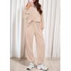 imagePRETTYGARDEN Womens Two Piece Lounge Sets 2025 Fall Airport Outfits Long Sleeve Pullover Tops Sweatpants Matching ClothingBeige