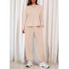 imagePRETTYGARDEN Womens Two Piece Lounge Sets 2025 Fall Airport Outfits Long Sleeve Pullover Tops Sweatpants Matching ClothingBeige