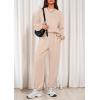 imagePRETTYGARDEN Womens Two Piece Lounge Sets 2025 Fall Airport Outfits Long Sleeve Pullover Tops Sweatpants Matching ClothingBeige