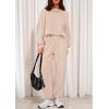 imagePRETTYGARDEN Womens Two Piece Lounge Sets 2025 Fall Airport Outfits Long Sleeve Pullover Tops Sweatpants Matching ClothingBeige