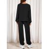 imagePRETTYGARDEN Womens Two Piece Lounge Sets 2025 Fall Airport Outfits Long Sleeve Pullover Tops Sweatpants Matching ClothingBlack