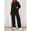 imagePRETTYGARDEN Womens Two Piece Lounge Sets 2025 Fall Airport Outfits Long Sleeve Pullover Tops Sweatpants Matching ClothingBlack