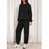 imagePRETTYGARDEN Womens Two Piece Lounge Sets 2025 Fall Airport Outfits Long Sleeve Pullover Tops Sweatpants Matching ClothingBlack