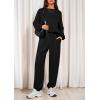 imagePRETTYGARDEN Womens Two Piece Lounge Sets 2025 Fall Airport Outfits Long Sleeve Pullover Tops Sweatpants Matching ClothingBlack