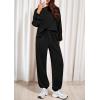 imagePRETTYGARDEN Womens Two Piece Lounge Sets 2025 Fall Airport Outfits Long Sleeve Pullover Tops Sweatpants Matching ClothingBlack