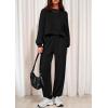 imagePRETTYGARDEN Womens Two Piece Lounge Sets 2025 Fall Airport Outfits Long Sleeve Pullover Tops Sweatpants Matching ClothingBlack