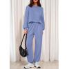 imagePRETTYGARDEN Womens Two Piece Lounge Sets 2025 Fall Airport Outfits Long Sleeve Pullover Tops Sweatpants Matching ClothingBlue