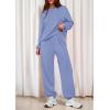 imagePRETTYGARDEN Womens Two Piece Lounge Sets 2025 Fall Airport Outfits Long Sleeve Pullover Tops Sweatpants Matching ClothingBlue
