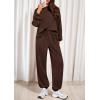 imagePRETTYGARDEN Womens Two Piece Lounge Sets 2025 Fall Airport Outfits Long Sleeve Pullover Tops Sweatpants Matching ClothingBrown