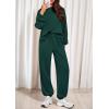 imagePRETTYGARDEN Womens Two Piece Lounge Sets 2025 Fall Airport Outfits Long Sleeve Pullover Tops Sweatpants Matching ClothingDark Green