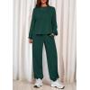 imagePRETTYGARDEN Womens Two Piece Lounge Sets 2025 Fall Airport Outfits Long Sleeve Pullover Tops Sweatpants Matching ClothingDark Green