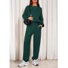 imagePRETTYGARDEN Womens Two Piece Lounge Sets 2025 Fall Airport Outfits Long Sleeve Pullover Tops Sweatpants Matching ClothingDark Green