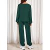 imagePRETTYGARDEN Womens Two Piece Lounge Sets 2025 Fall Airport Outfits Long Sleeve Pullover Tops Sweatpants Matching ClothingDark Green