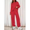 imagePRETTYGARDEN Womens Two Piece Lounge Sets 2025 Fall Airport Outfits Long Sleeve Pullover Tops Sweatpants Matching ClothingRed