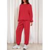 imagePRETTYGARDEN Womens Two Piece Lounge Sets 2025 Fall Airport Outfits Long Sleeve Pullover Tops Sweatpants Matching ClothingRed