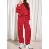 imagePRETTYGARDEN Womens Two Piece Lounge Sets 2025 Fall Airport Outfits Long Sleeve Pullover Tops Sweatpants Matching ClothingRed