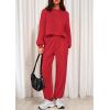 imagePRETTYGARDEN Womens Two Piece Lounge Sets 2025 Fall Airport Outfits Long Sleeve Pullover Tops Sweatpants Matching ClothingRed