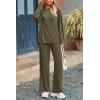 imagePRETTYGARDEN Womens Two Piece Lounge Sets Matching Long Sleeve Shirts Wide Leg Pants Tracksuits Travel Outfits Fall ClothesArmy Green