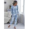 imagePRETTYGARDEN Womens Two Piece Loungewear Fall Casual Long Sleeve Tops Jogger Pants Pajama Sets Matching Outfits ClothingGrey